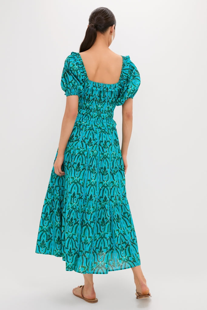 gathered waist midi dress in parrot green Faye - Gathered Bodice Midaxi Dress main image 1