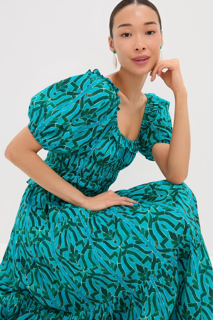 Green Soraya Percy Midi Dress | Ro's Garden Green Soraya Percy Midi Dress | Ro's Garden