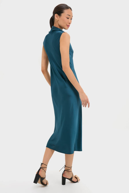 Pacific Barb Mock Neck Sleeveless Maxi Dress