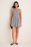 Black and Sand Gingham Cosima Mini Nap Dress