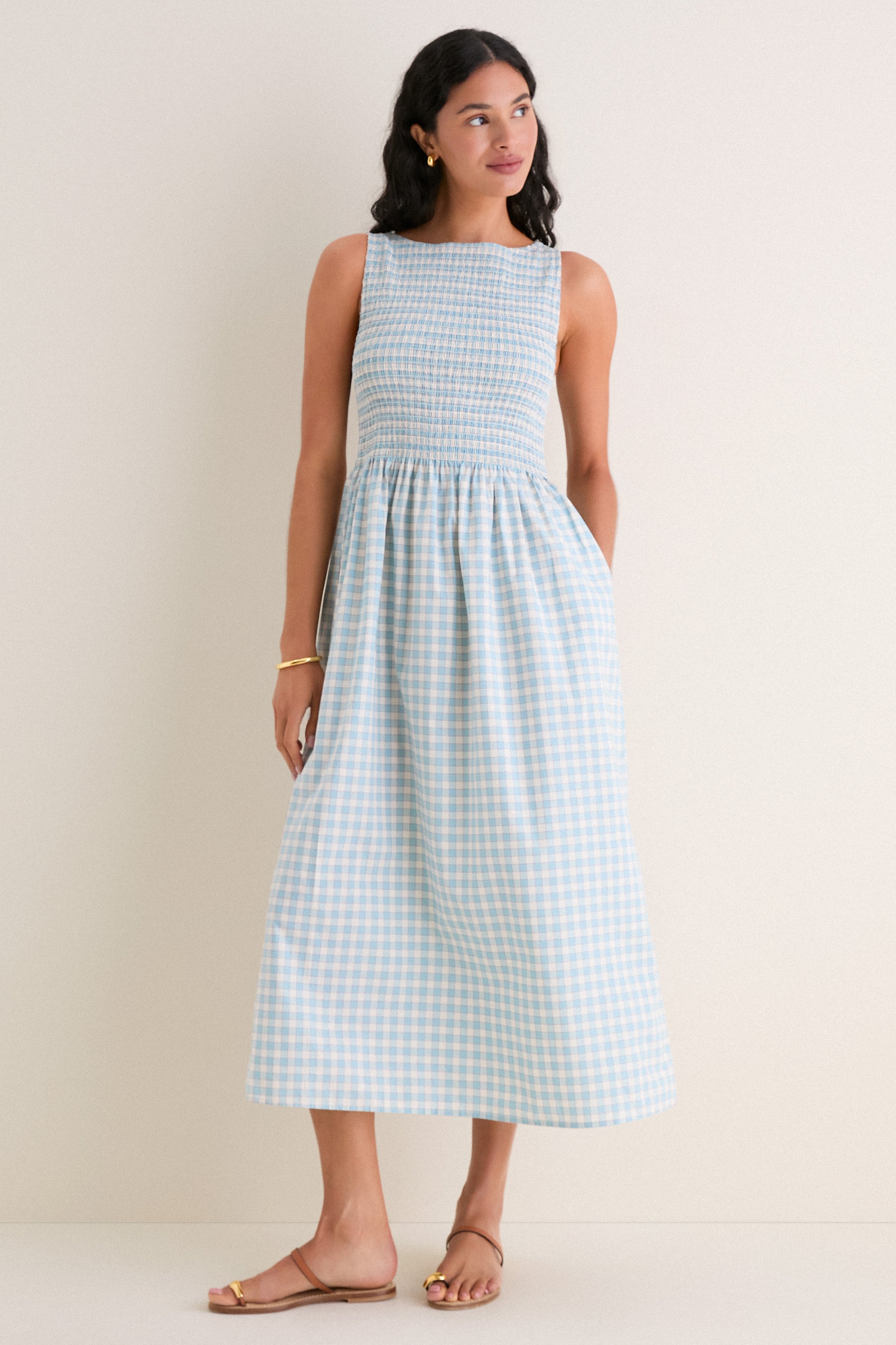 Blue and Red Gingham Cosima Nap Dress