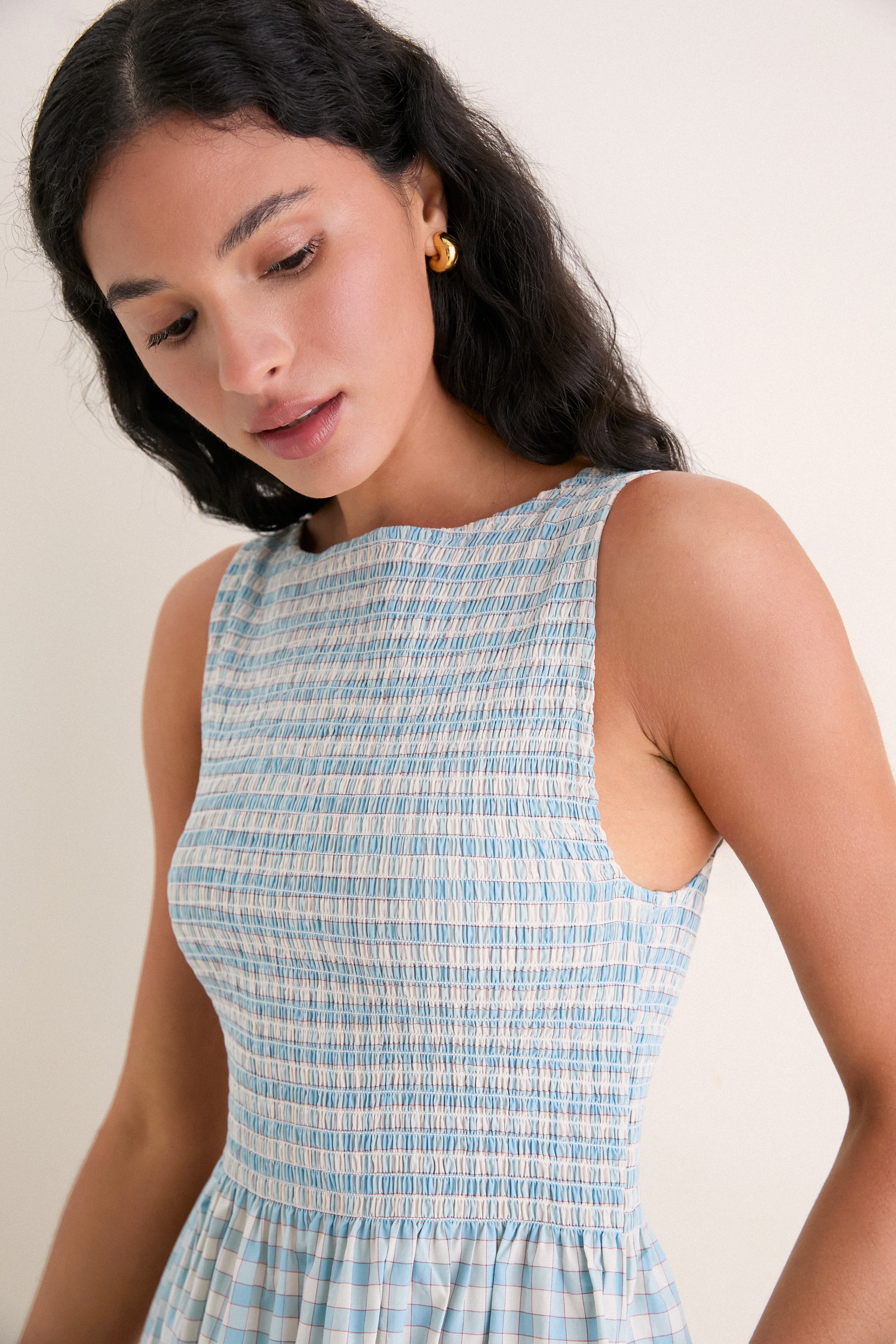 Blue and Red Gingham Cosima Nap Dress