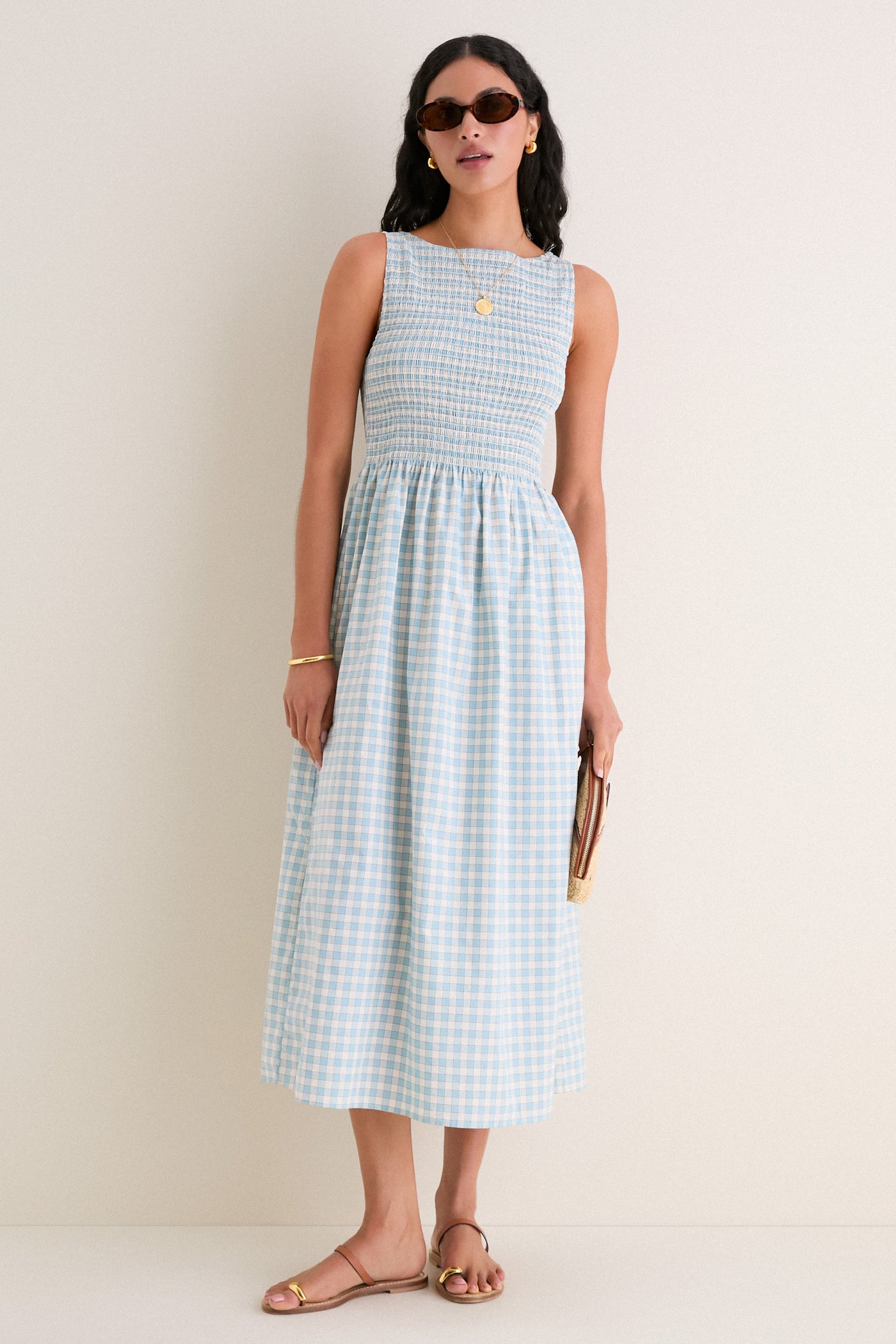 Blue and Red Gingham Cosima Nap Dress