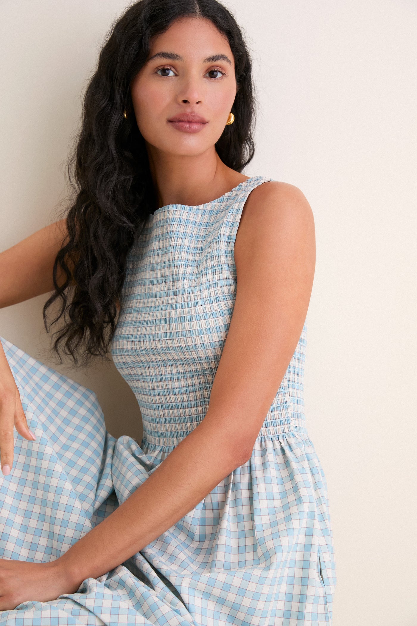 Blue and Red Gingham Cosima Nap Dress
