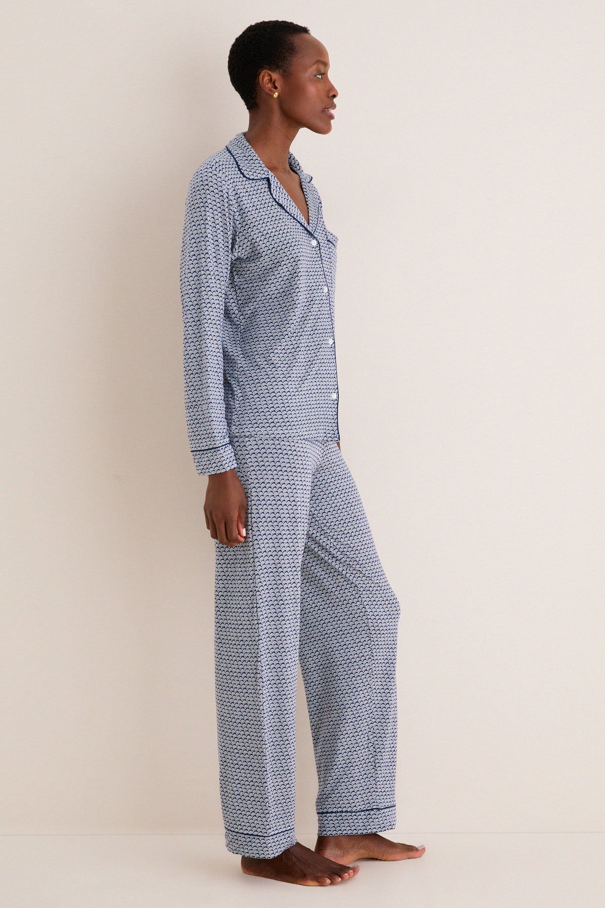 Seashell Navy Gisele Printed Long PJ Set