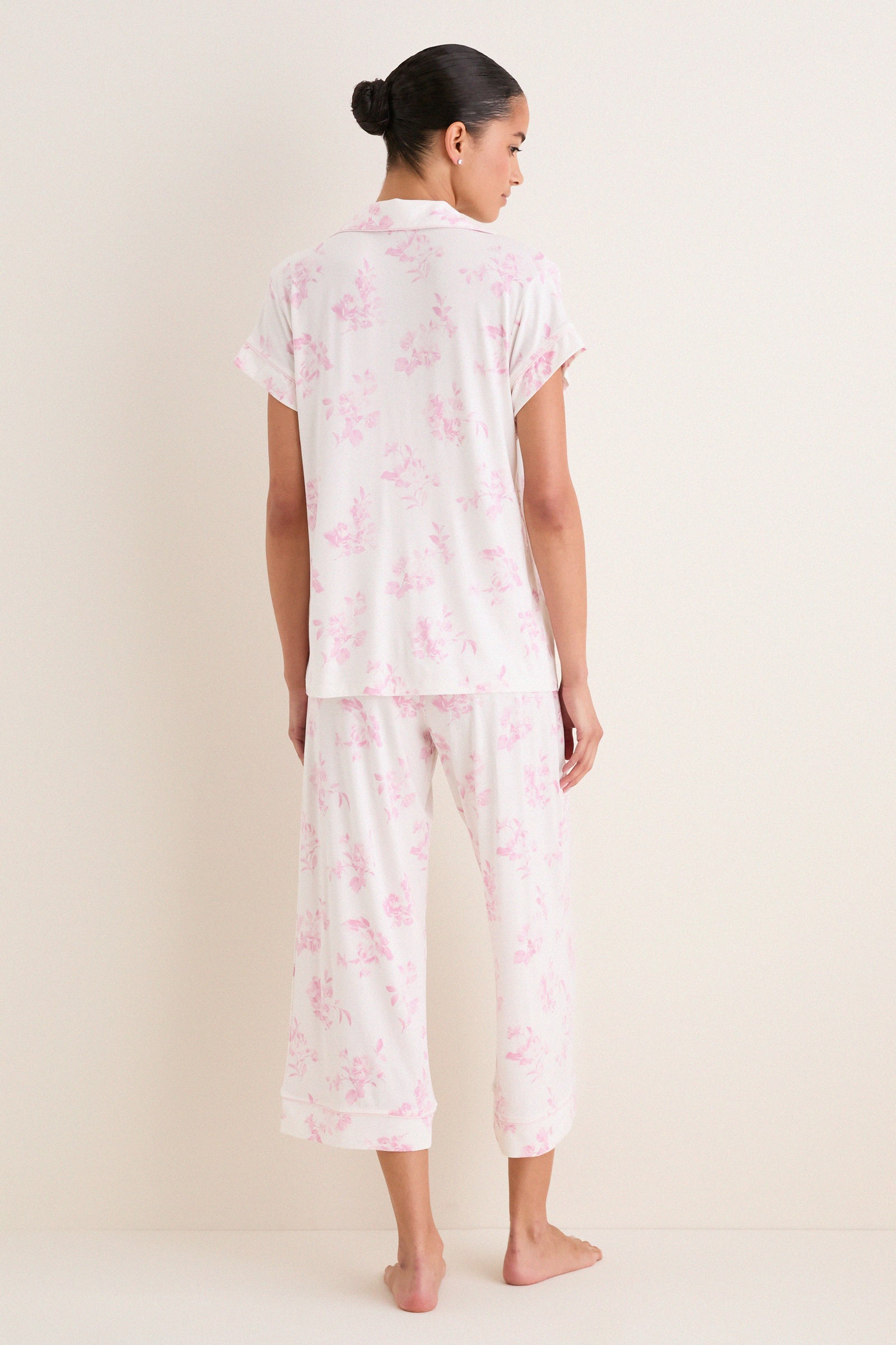 Rose Garden Pink Gisele Printed Cropped PJ Set