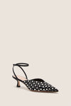 Black Satin with Crystal Rio Heels