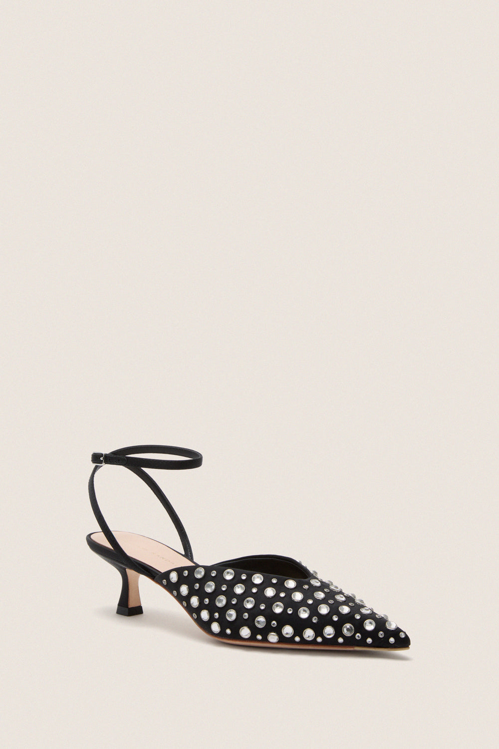 Black Satin with Crystal Rio Heels