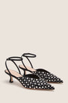 Black Satin with Crystal Rio Heels