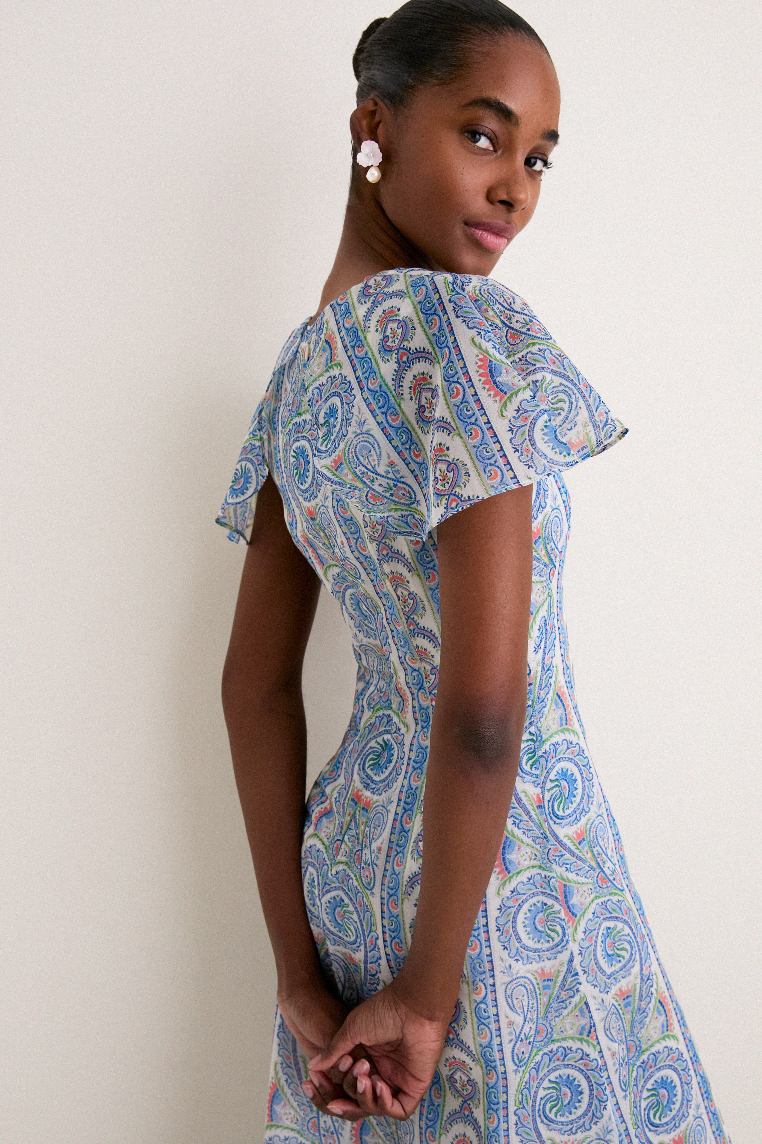 Blue Corsica Paisley Davina Dress | Hill House Home