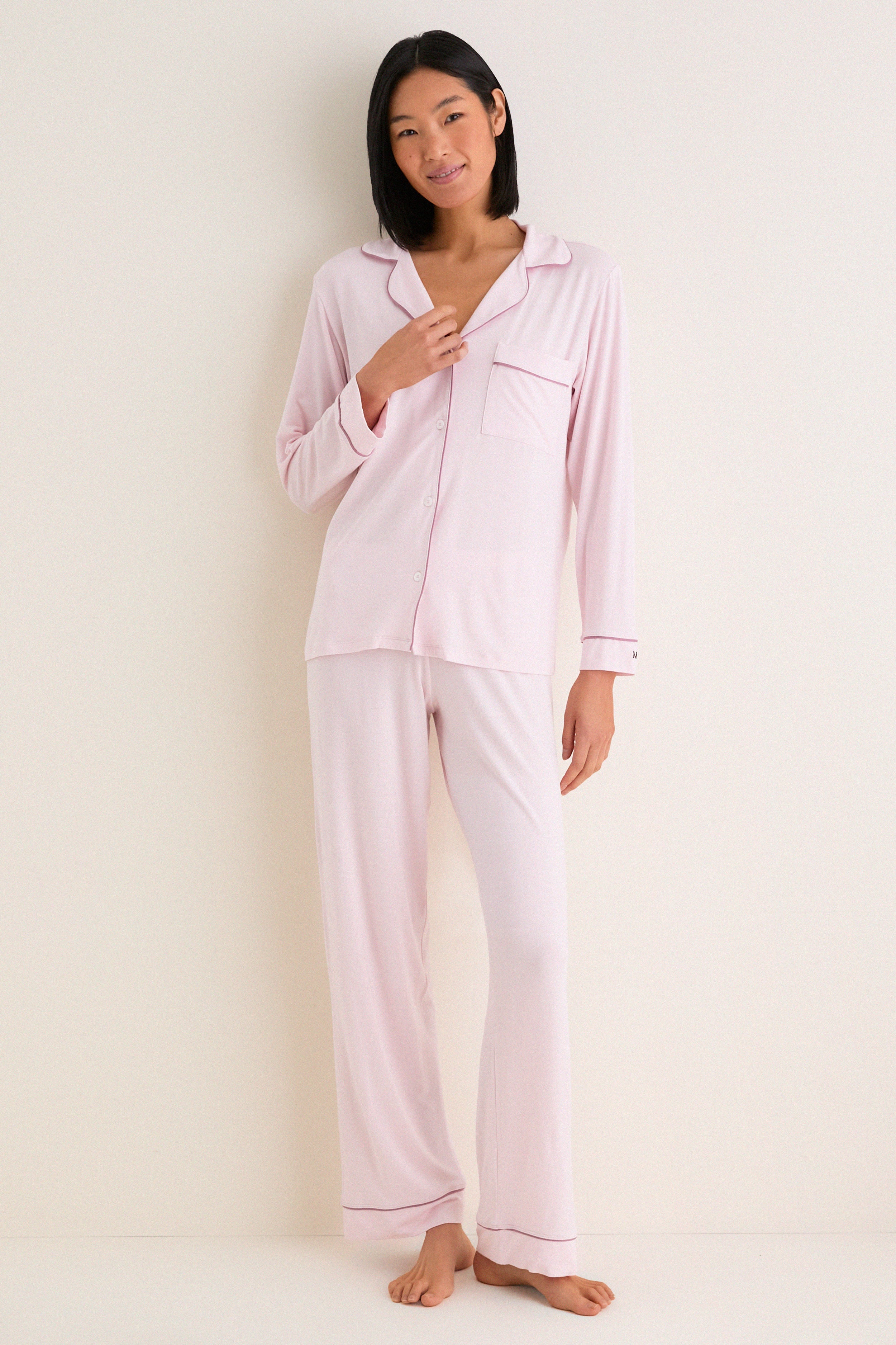 Pale Pink Gisele Long PJ Set | Eberjey