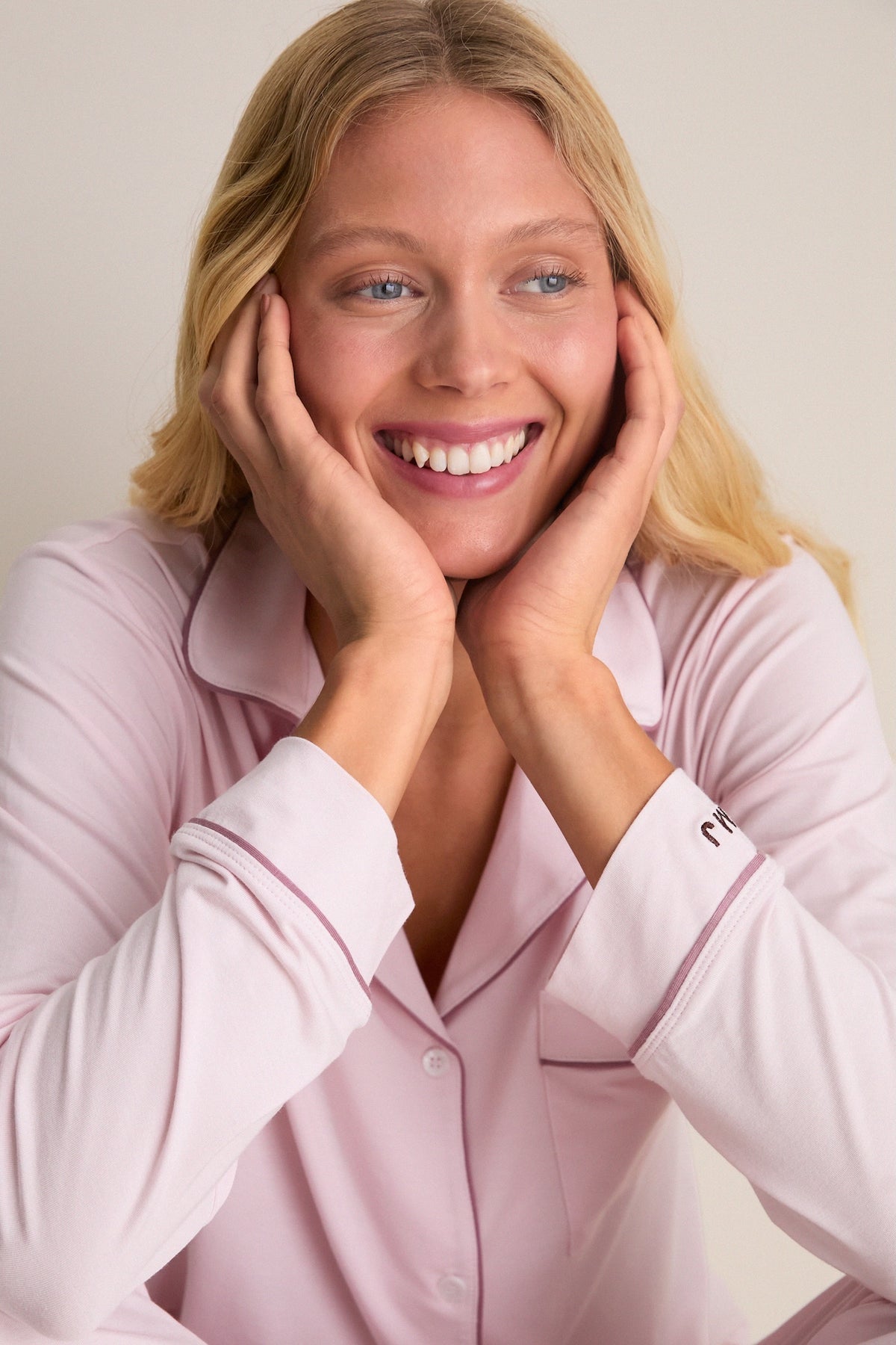 Pale Pink Gisele Long PJ Set