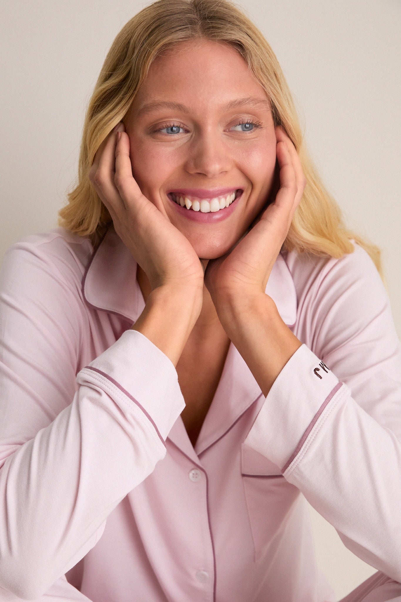 Pale Pink Gisele Long PJ Set