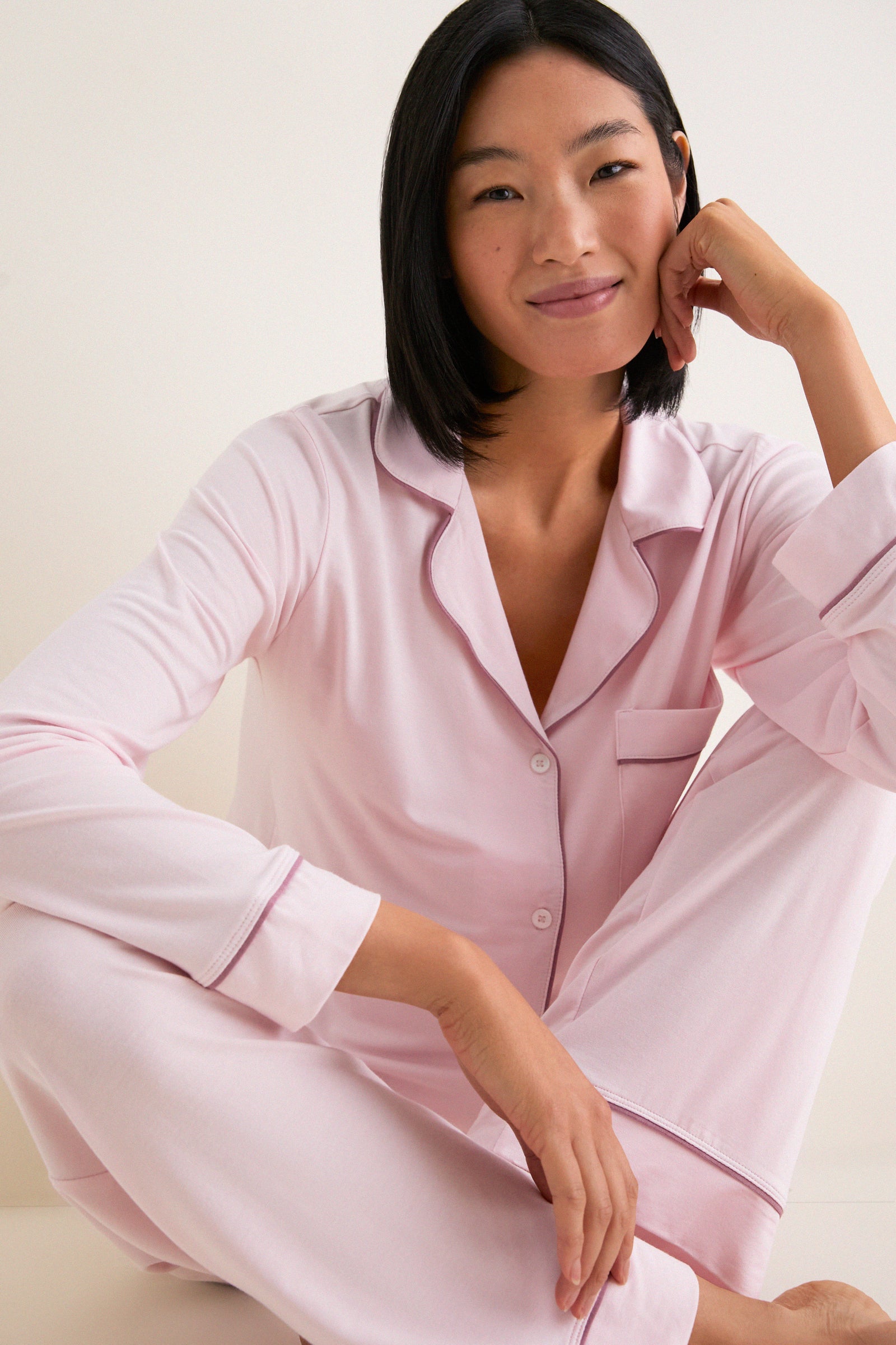 Pale Pink Gisele Long PJ Set