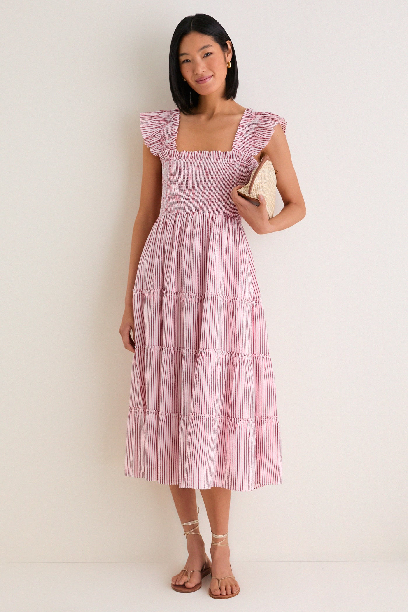 Red Ticking Stripe Ellie Nap Dress