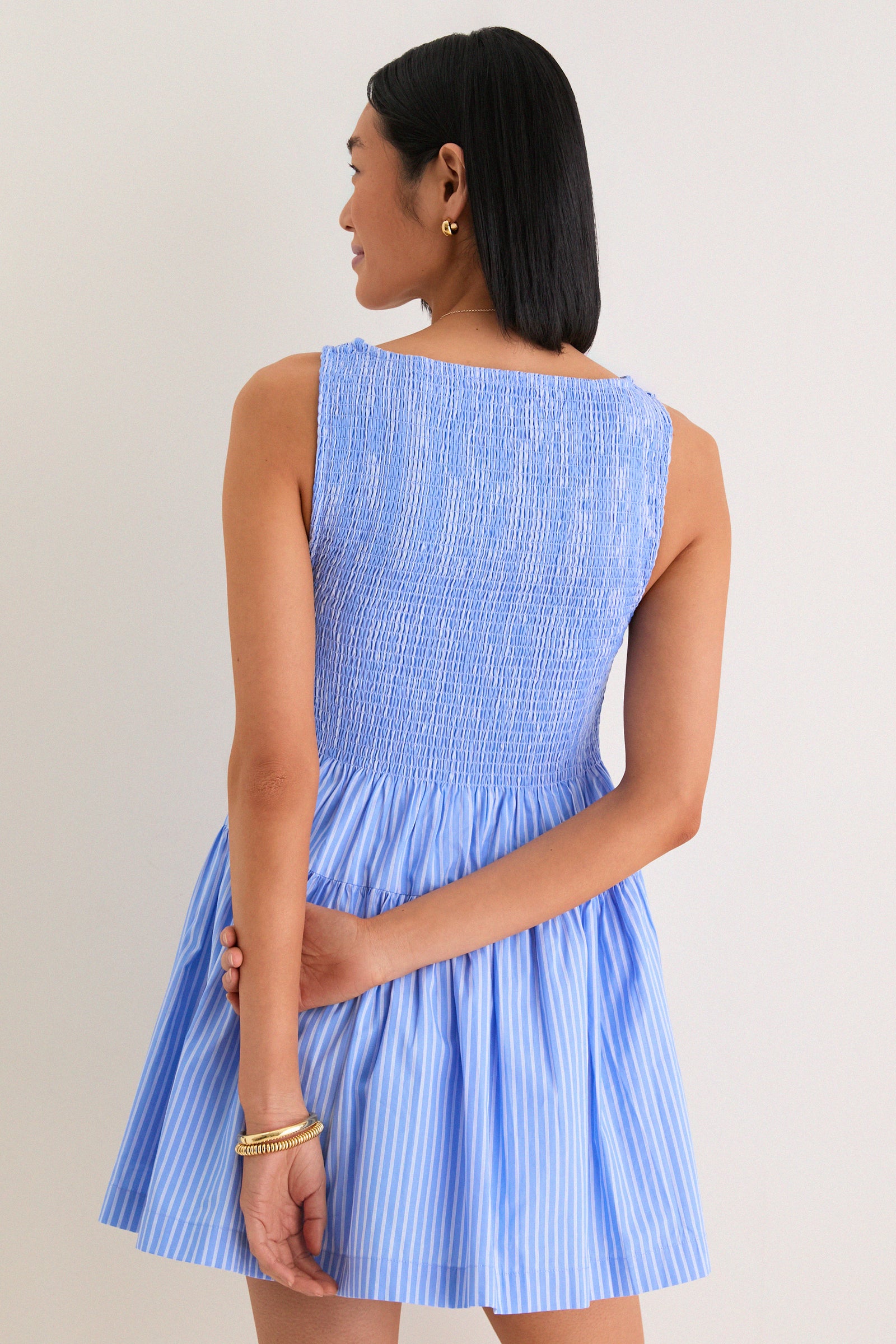 Blue Stripe Cosima Mini Nap Dress