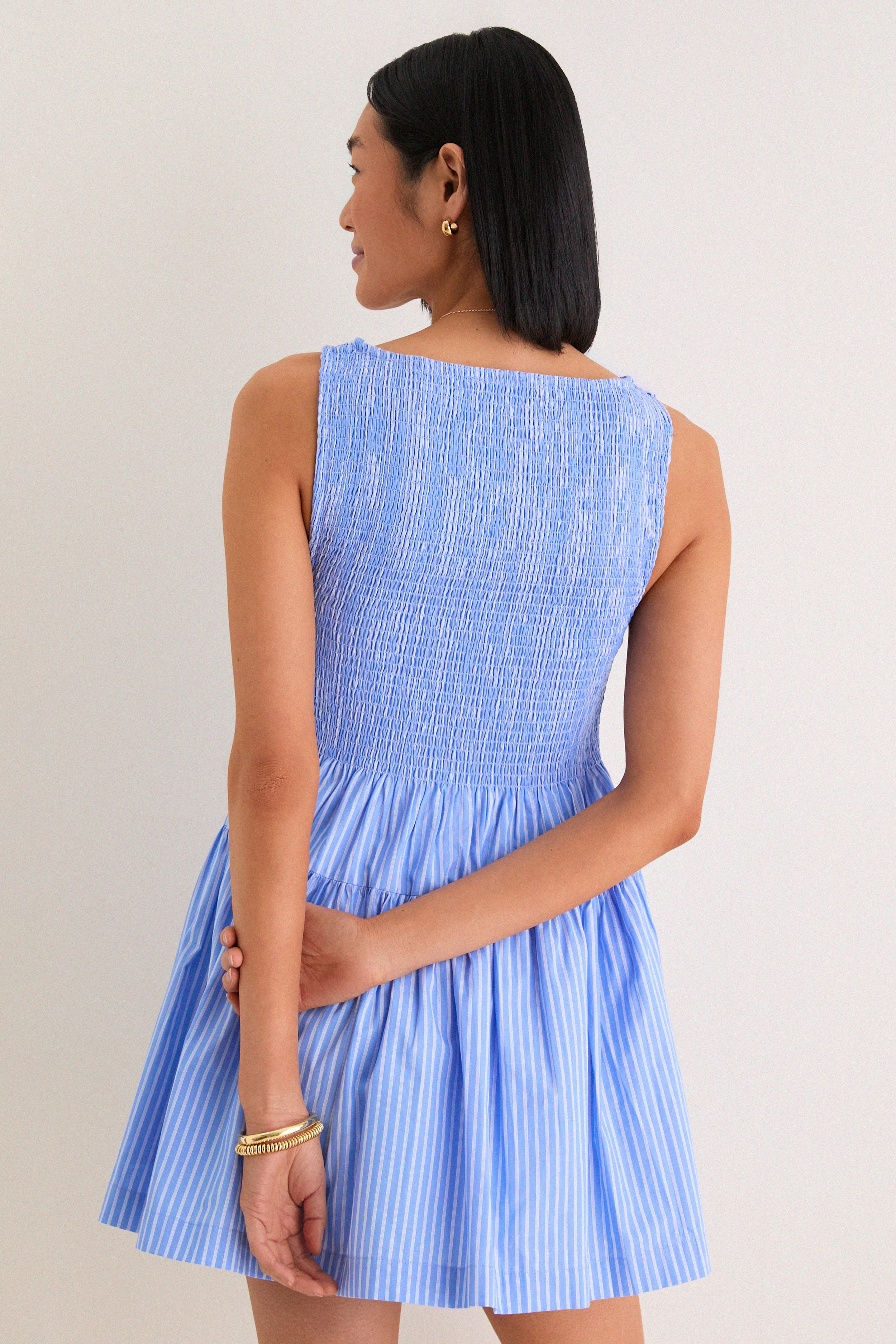 Blue Stripe Cosima Mini Nap Dress