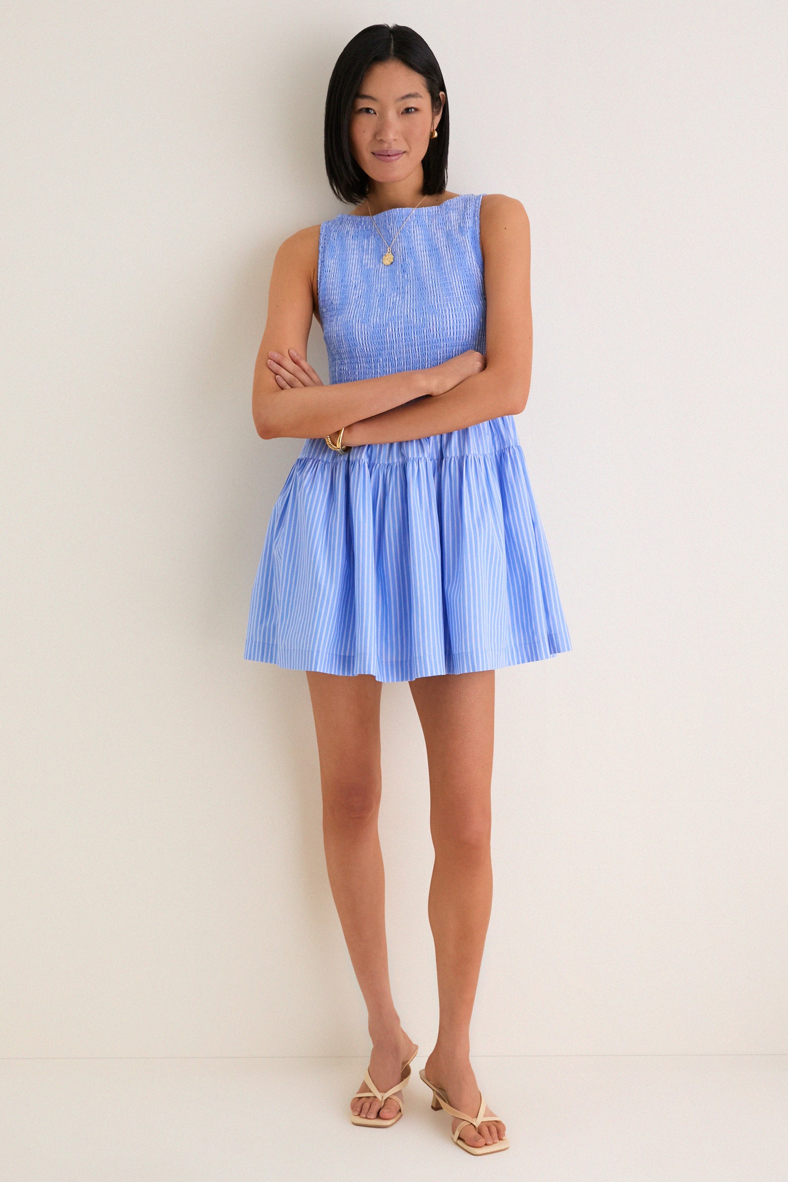 Blue Stripe Cosima Mini Nap Dress