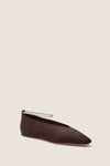 Dark Brown Satin with Crystals Emery Flats