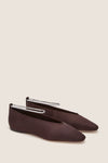 Dark Brown Satin with Crystals Emery Flats