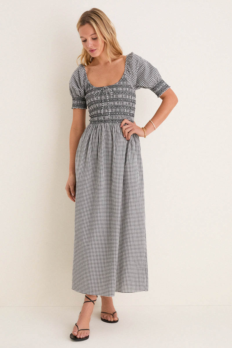 Black and Sand Gingham Madeline Nap Dress
