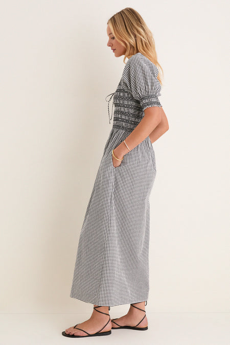 Black and Sand Gingham Madeline Nap Dress