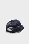 Round Top Trucker Hat, a classic navy-blue cap with mesh panels and adjustable snap-back, offers an effortless, high-end touch for fun, everyday style.