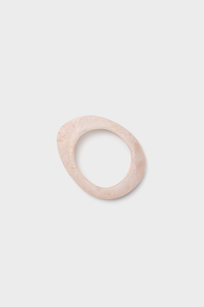 Swirl Rose Rock Small Bangle: A classic, high-end marbled resin bangle, showcasing an effortless and fun design, perfect for adding elegance to any look.