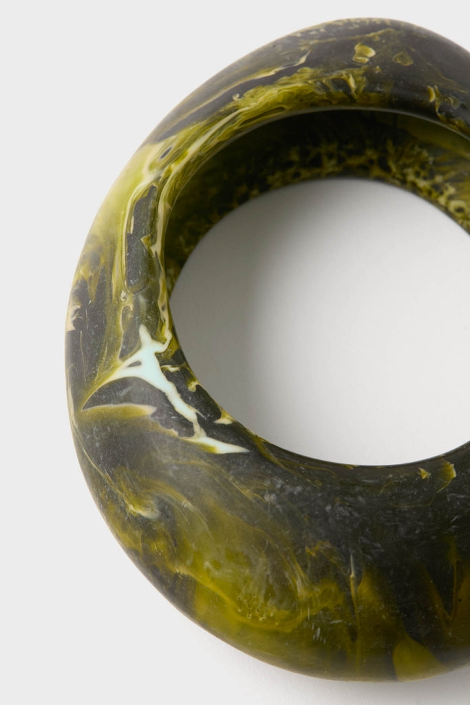 Classic Malachite Rock Large Bangle in marbled resin, featuring an effortless, fun design inspired by natural rock formations for a high-end, versatile look.