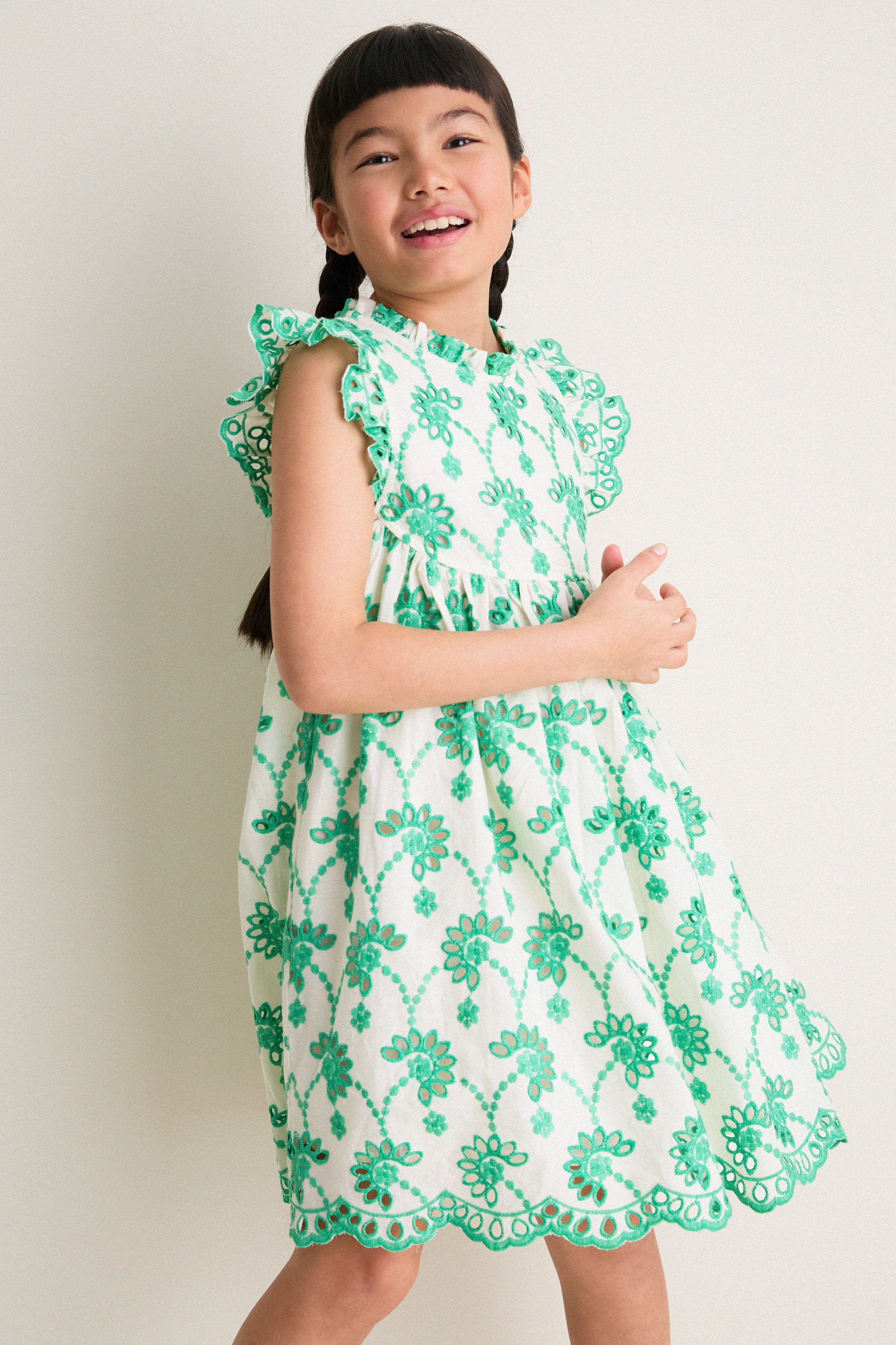 Kelly Green Eyelet Cynthia Dress