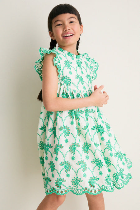 Kelly Green Eyelet Cynthia Dress