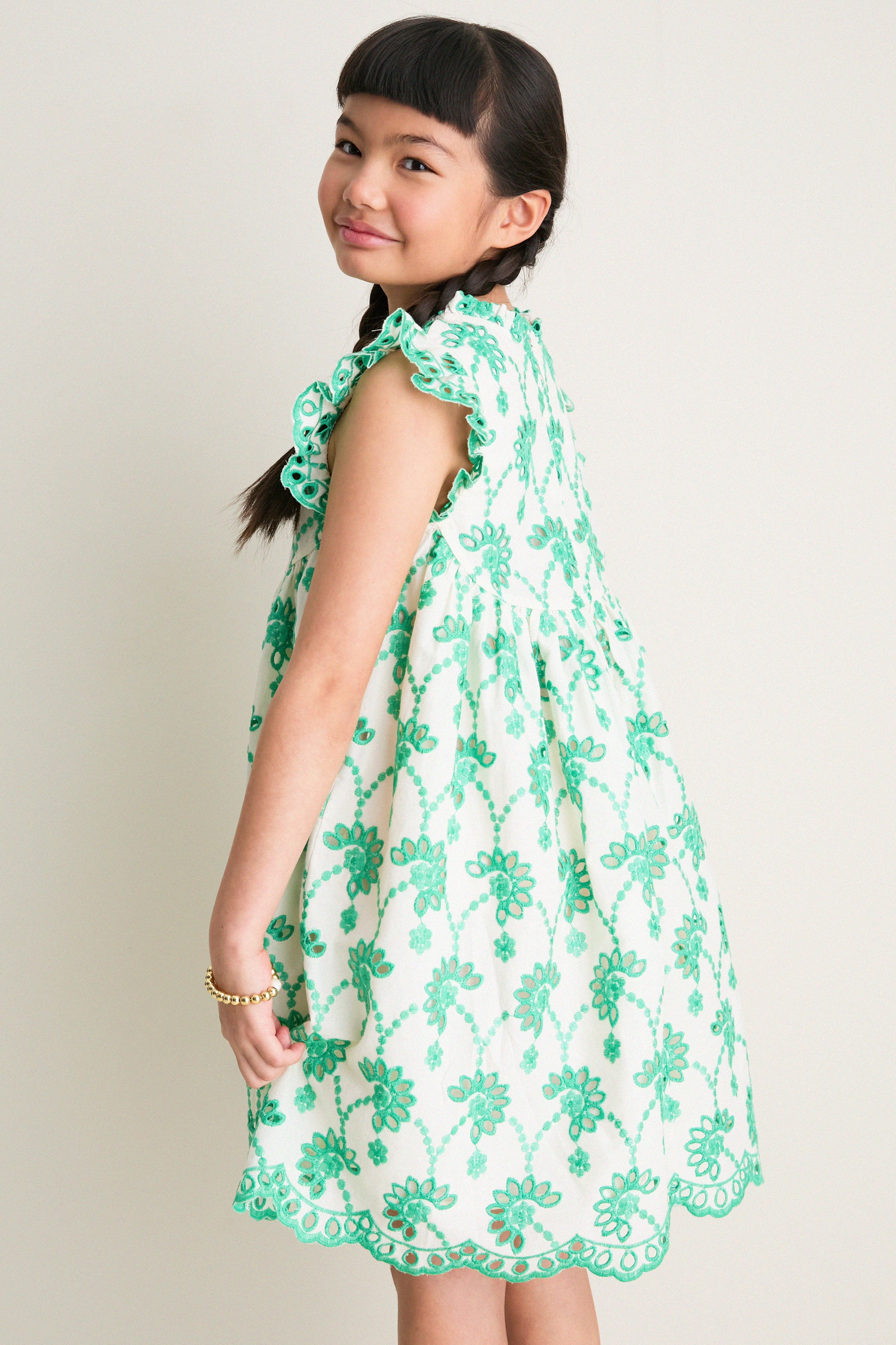 Kelly Green Eyelet Cynthia Dress