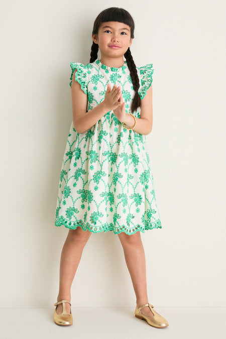 Kelly Green Eyelet Cynthia Dress