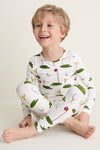 Cream Golf Tournament Kids Bamboo Pj Set