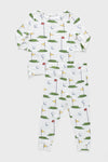 Cream Golf Tournament Kids Bamboo Pj Set
