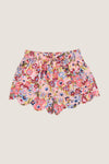 Burgundy Large Sketched Floral Scallop Short