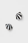 Black Maris Earrings: Classic, high-end clip-ons with a fun, geometric mosaic of black and pearly white, offering an effortless style for any occasion.