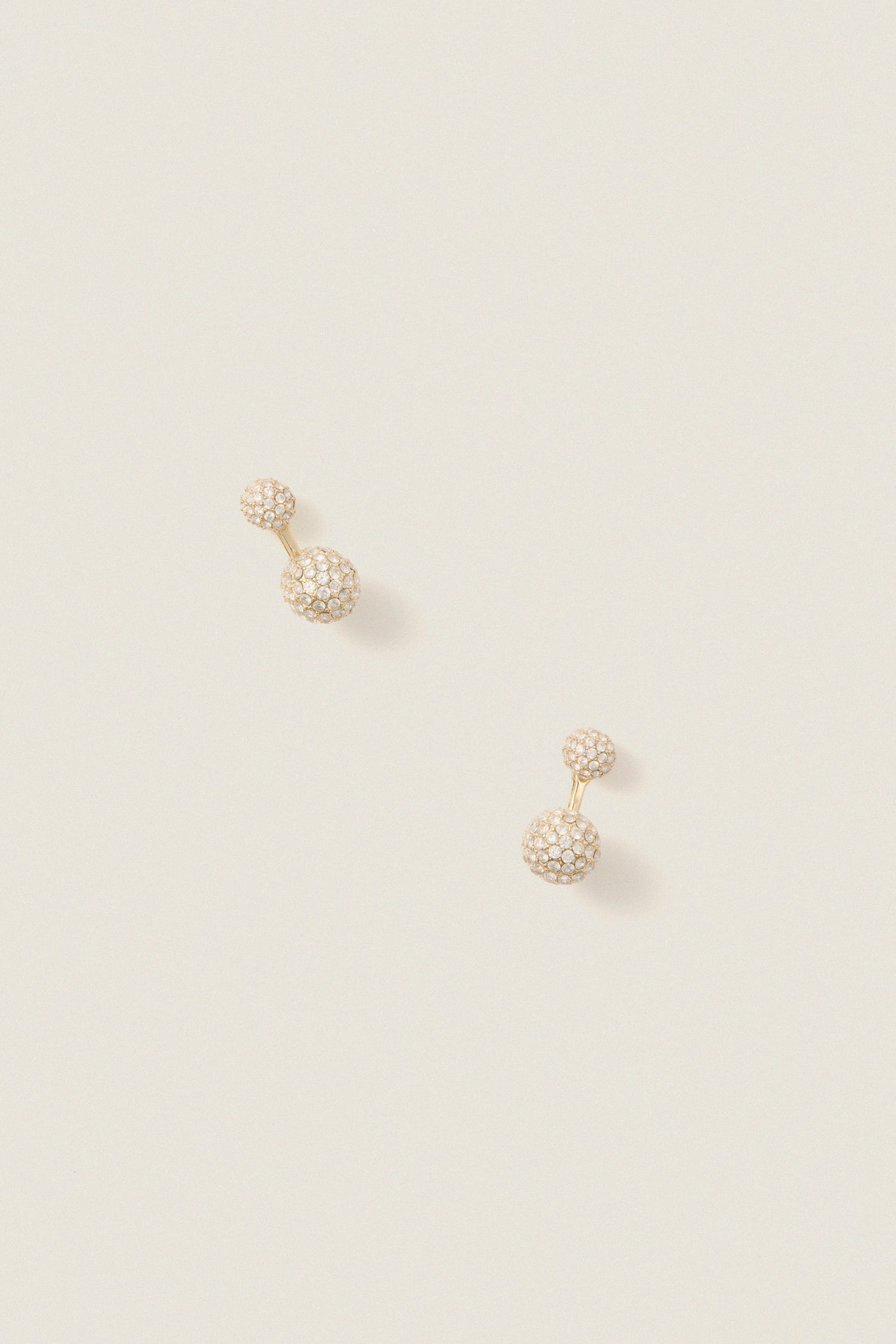 Gold and Pave Floating Spark Earrings