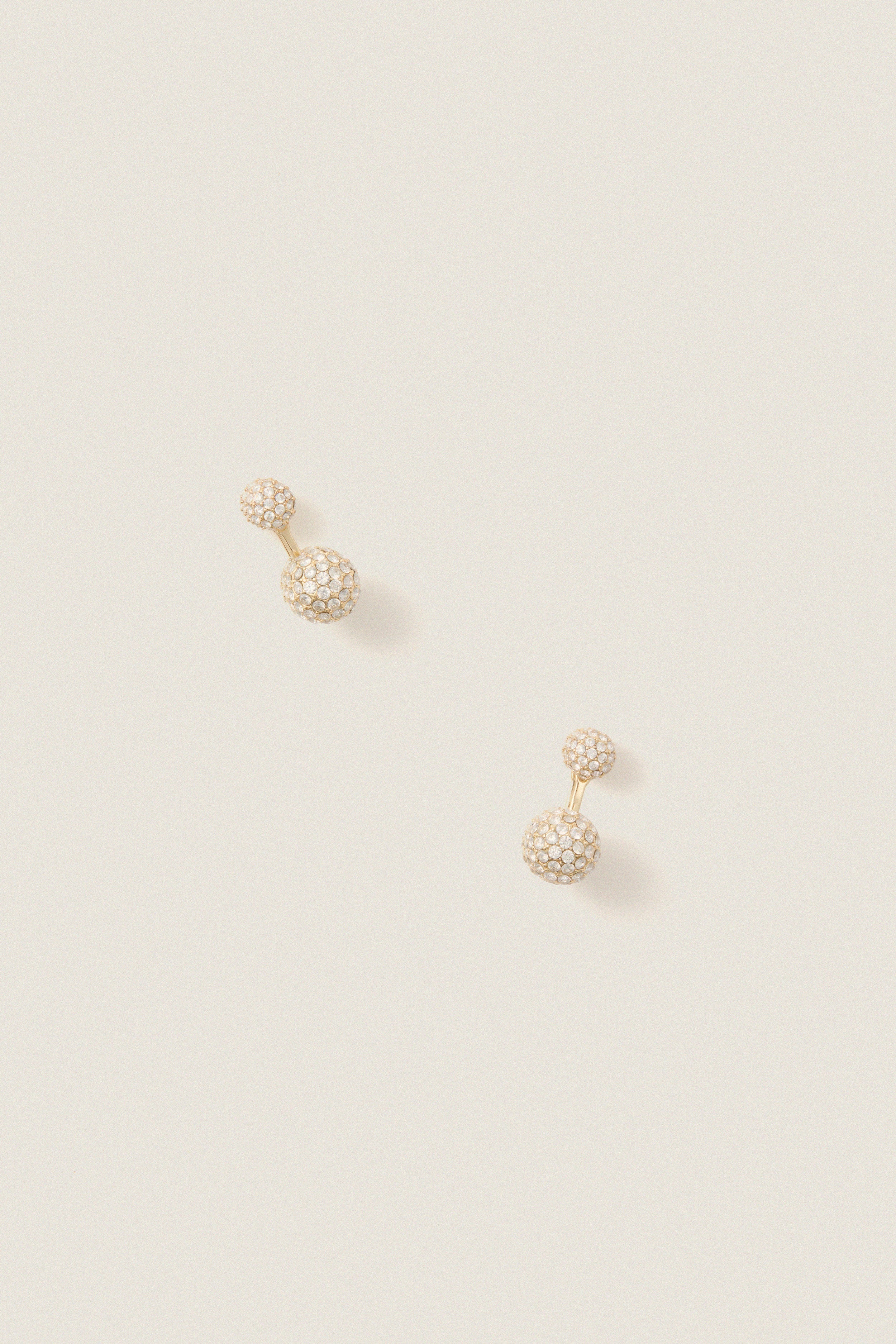 Gold and Pave Floating Spark Earrings