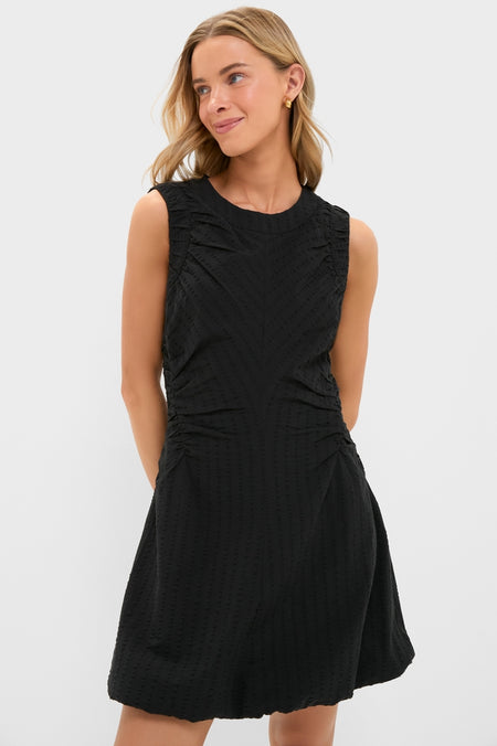 Black Seersucker Alisa Dress