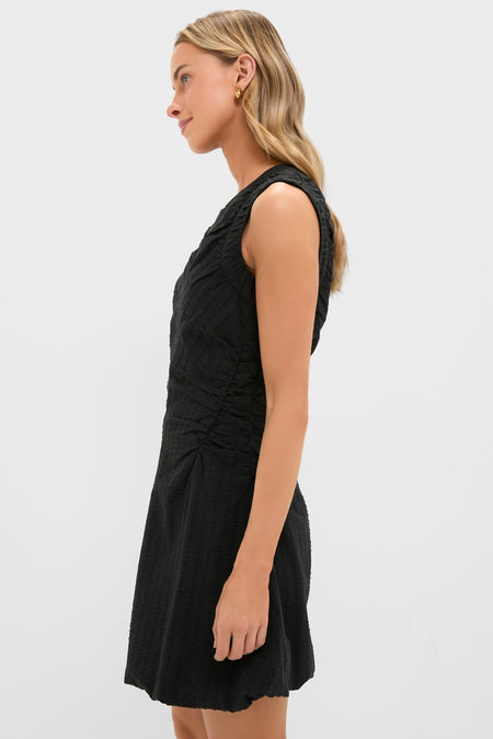 Black Seersucker Alisa Dress