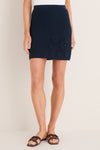 Navy Crochet Cathy Mini Skirt