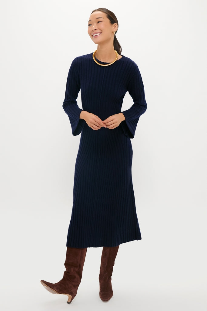 Wool Ribbed Knit Althea Maxi Dress