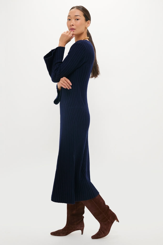 Wool Ribbed Knit Althea Maxi Dress