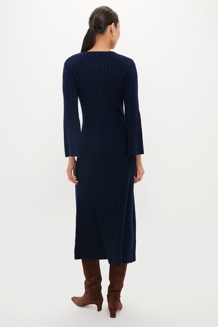 Wool Ribbed Knit Althea Maxi Dress
