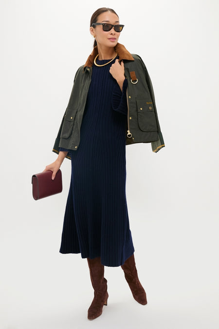 Wool Ribbed Knit Althea Maxi Dress