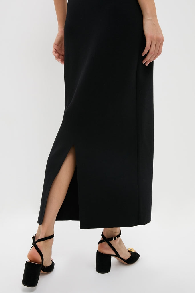 joelle black linen midi dress Loose Linen Dress Joelle Pure Black menique