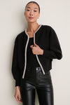 Black Sequin Trim Naomi Cardigan