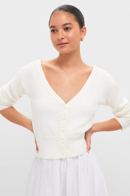 Ivory Off the Shoulder Stevens Cardigan