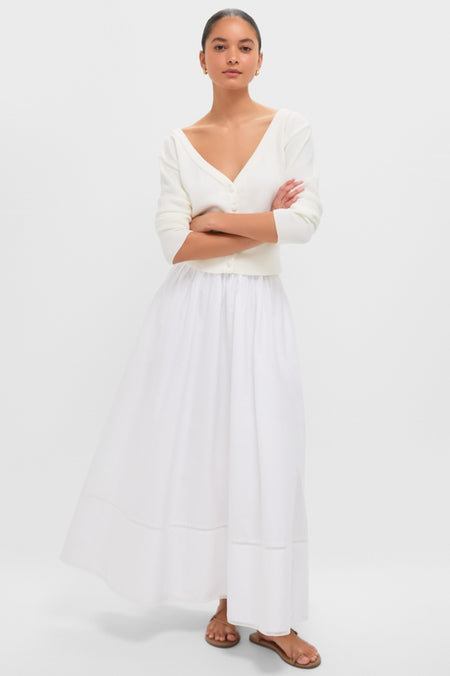 Ivory Off the Shoulder Stevens Cardigan